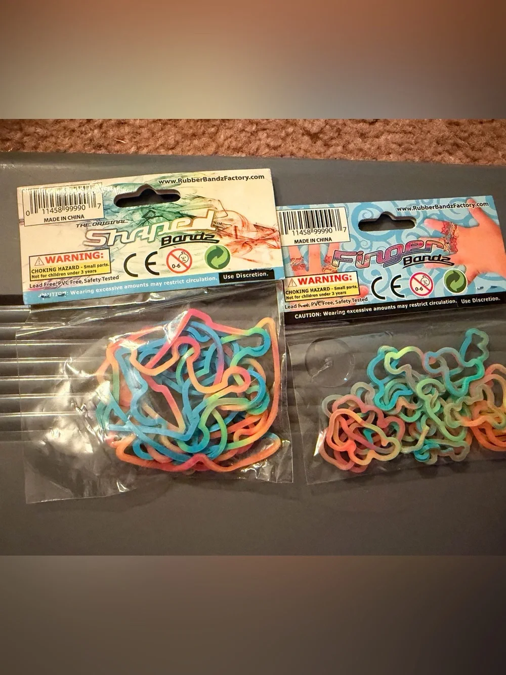 NWT. Vintage Y2K shaped bandz from Rubber Bandz Factory (2 packs)